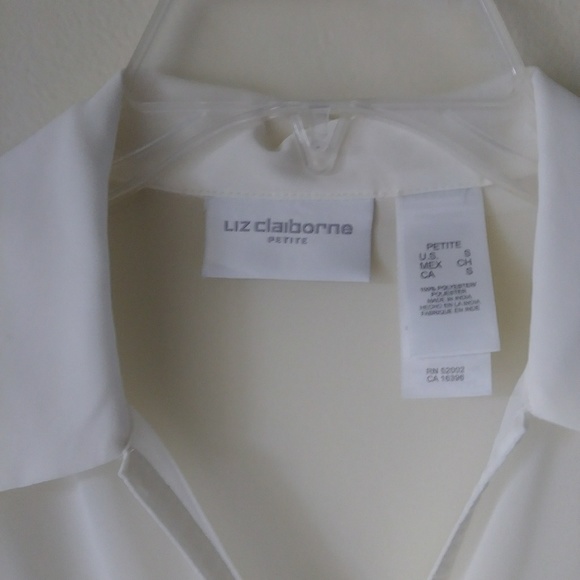 Liz Claiborne Petite Sheer Button Down Blouse - Picture 2 of 5
